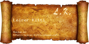 Leirer Kitti névjegykártya